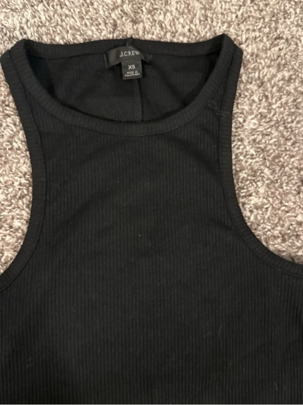 J. Crew Black Ribbed Muscle Tank XS - Picture 2 of 4